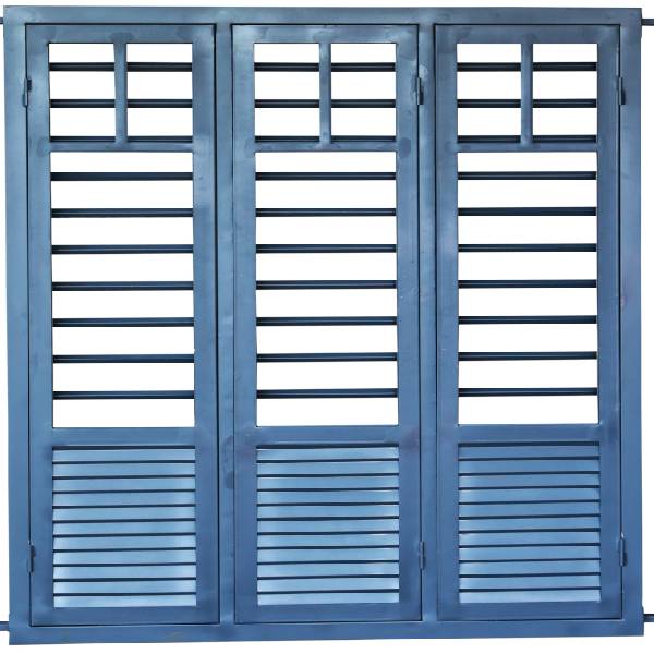 Tera Engineers+FW3(4×2.5) Triple Panel French Window With Louvers With Design